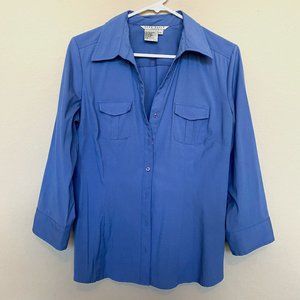 Fred  David Stretch button down blouse  Sz L